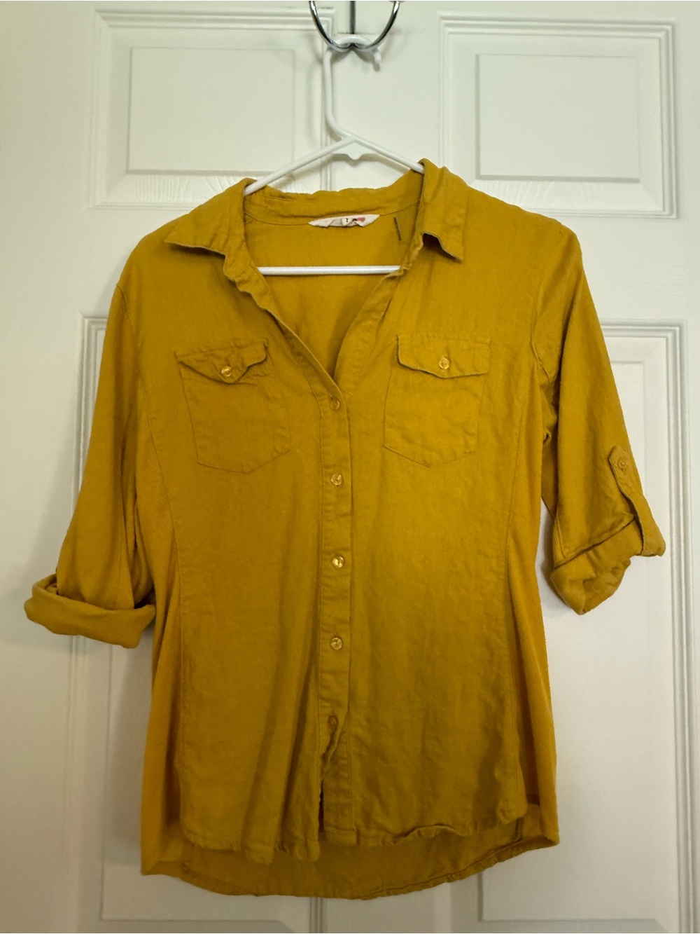 Mustard Yellow Button-Down Shirt